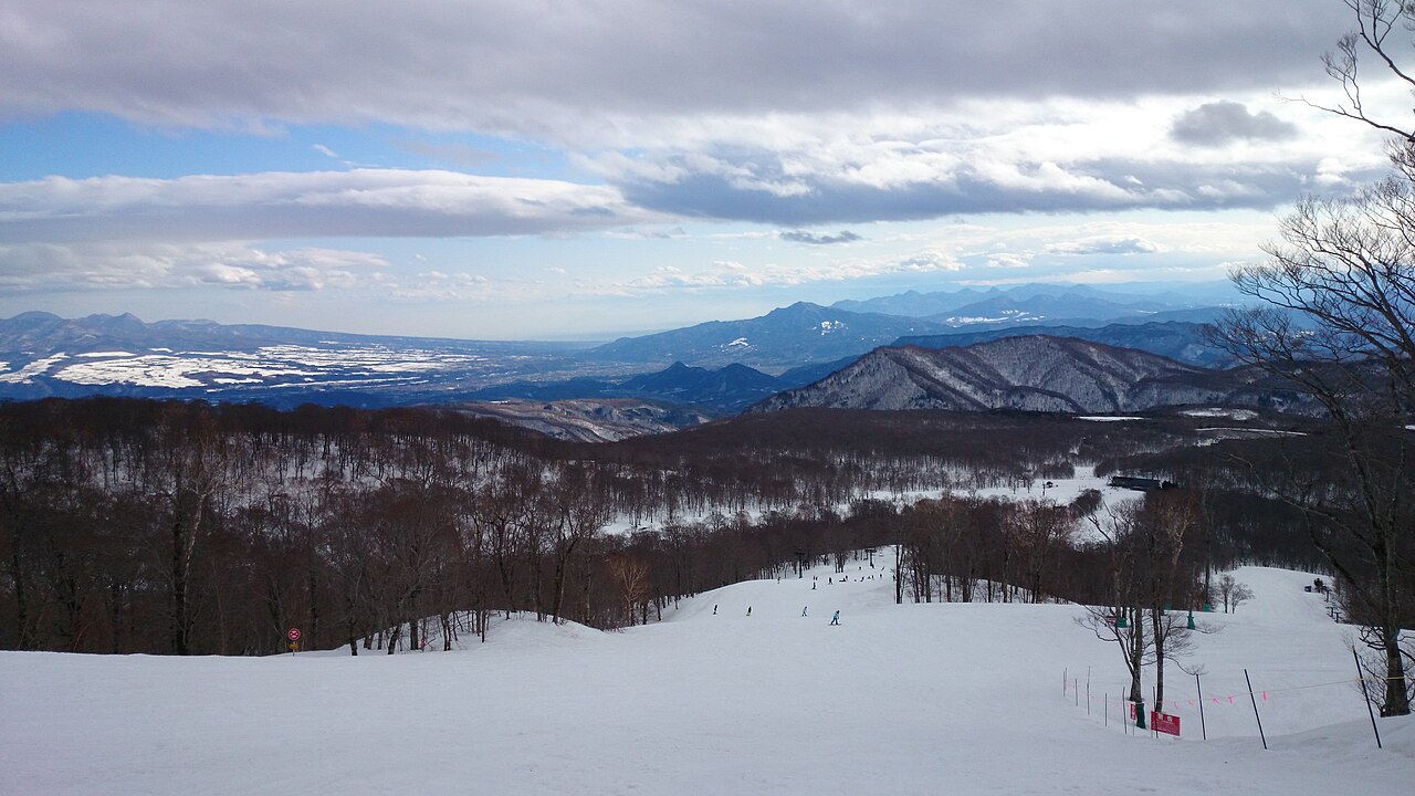 Tambara Ski Park — snowy ski runs. Photo: 苗場山. Archive image; resized.