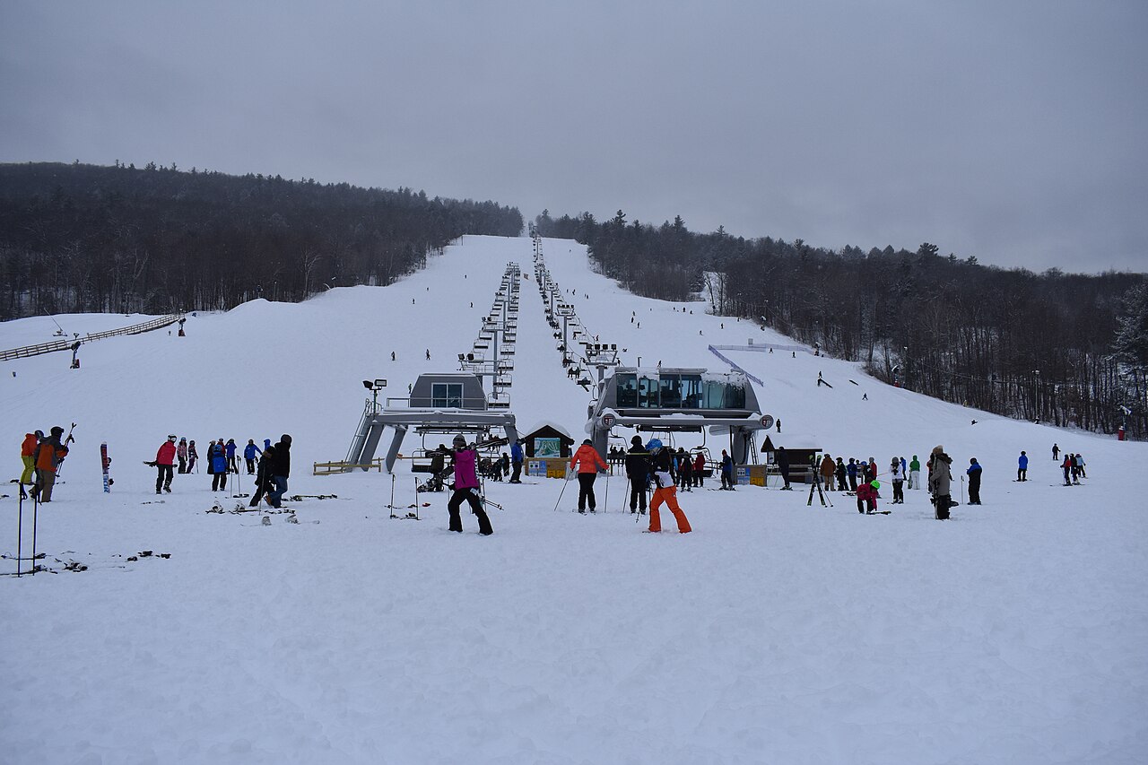 West Mountain — snowy base area. Photo: Division18. Archive image; resized.