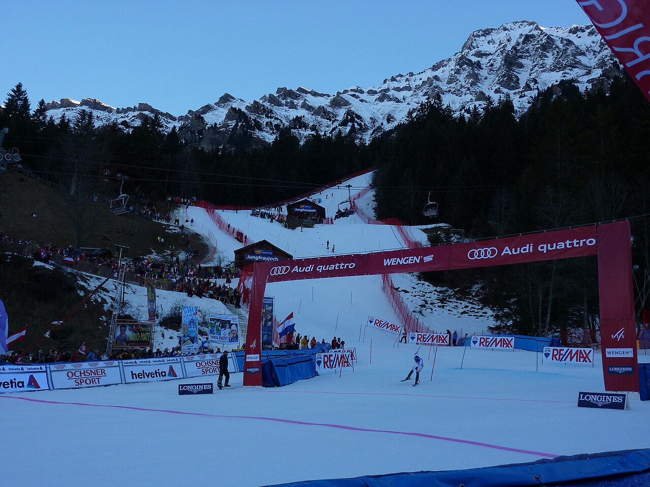 Wengen — Lauberhorn slalom course in 2011. Photo: E*ok. Archive image; resized.