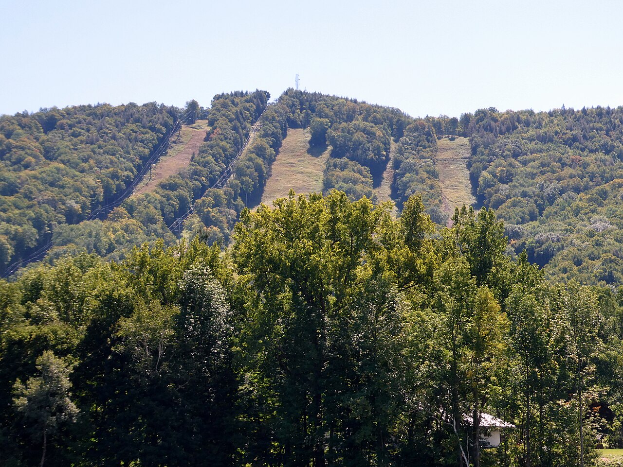 Berkshire East — summer view of the slopes. Photo: Pi.1415926535. Archive image; resized.