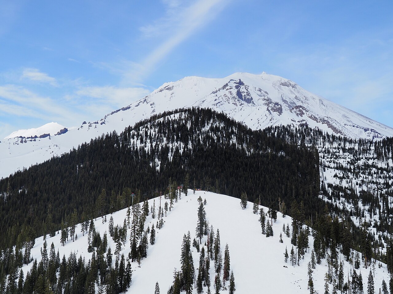Mount Shasta Ski Park — snowy mountain view. Photo: Digitalskipark. Archive image; resized.